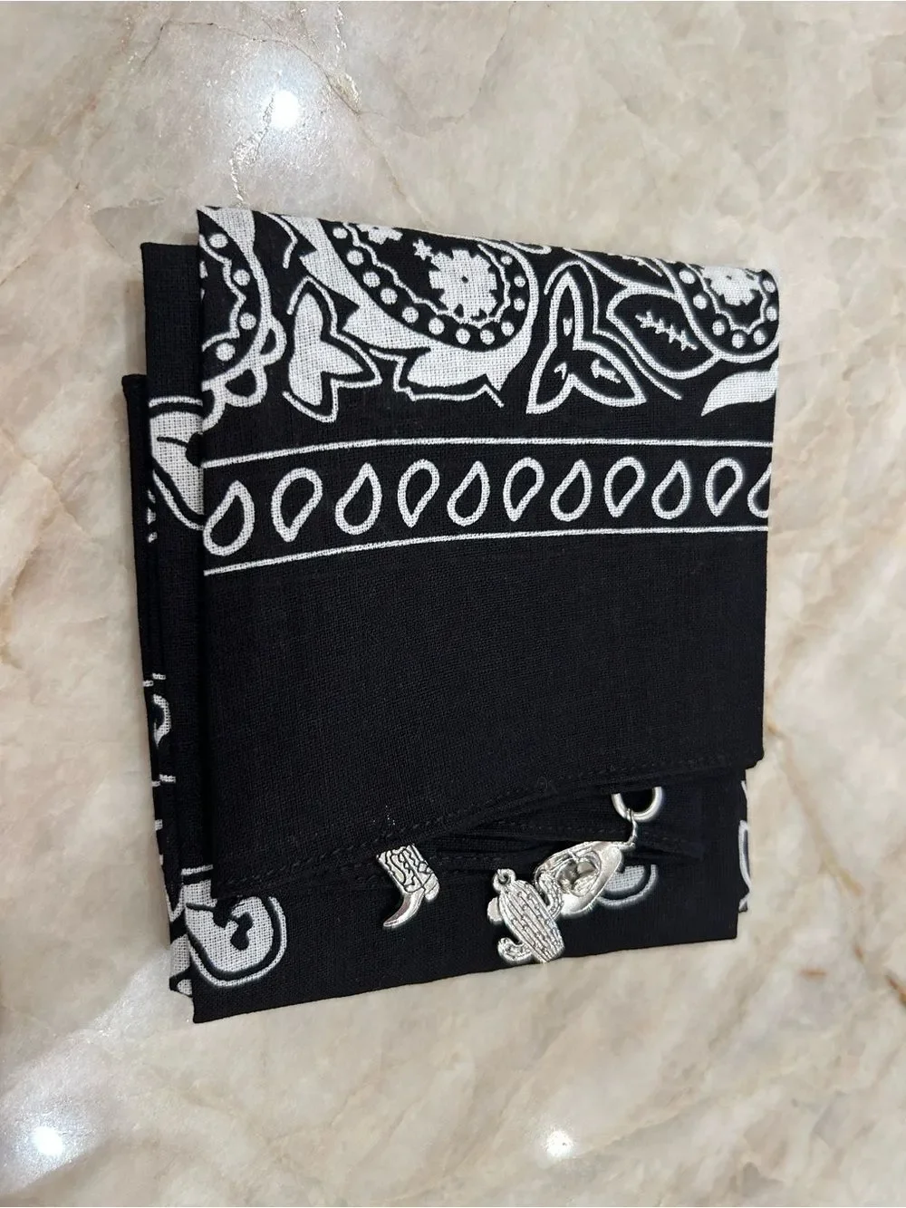 Black Paisley Bandana Scarf S202